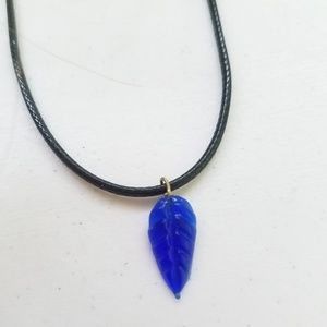 New Fall Colbolt Blue Leaf Necklace